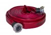 1 1/2" x 30M, Red Durable Hose 3 PLY Polyurethane-Covered and Nitrile/EPDM Lined Fire Hose with both the cover and liner extruded independently and double vulcanized along with high tensile strength polyester reinforcement for maximum durability and flexibility with alumnium British instantaneous adapters, WP=20BAR